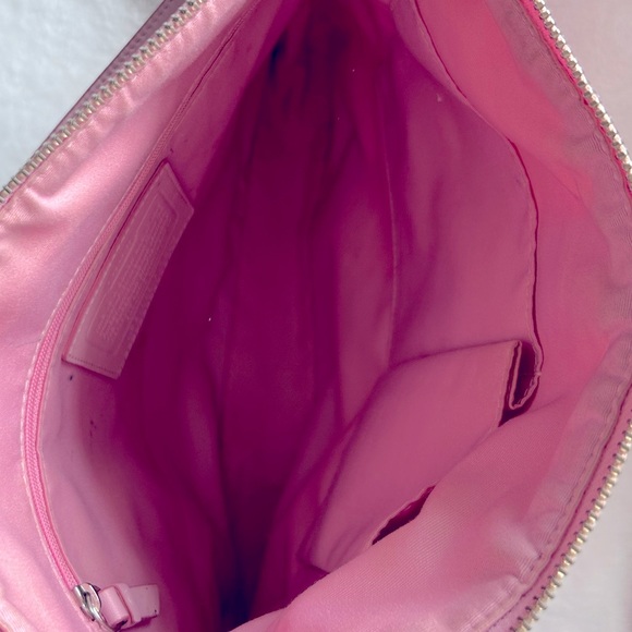 Coach F13674 signature monogram canvas shoulder crossbody bag, pink & tan 🩷🤎 - Picture 8 of 13